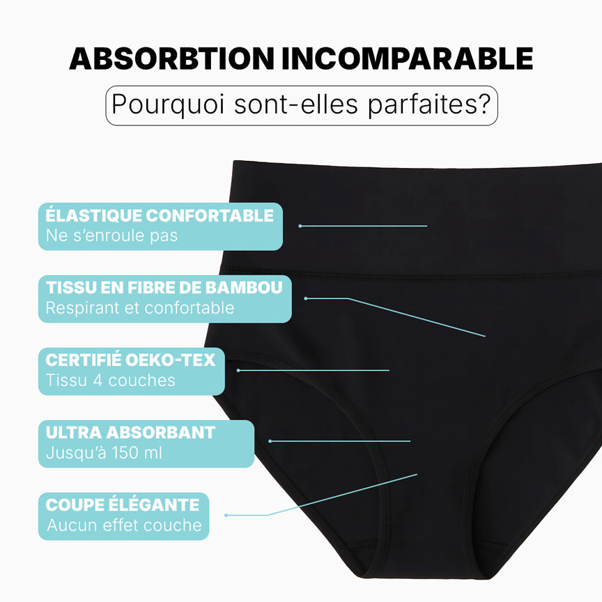 Culotte fuite urinaire mi haute