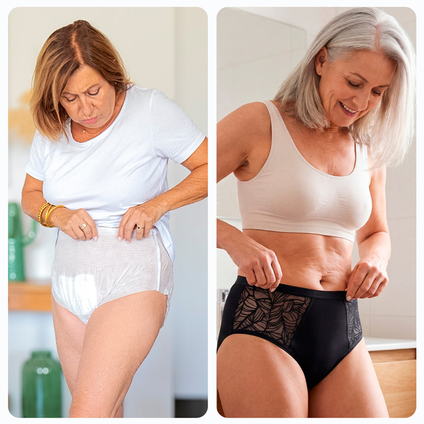 Culotte fuite urinaire en dentelle latérale