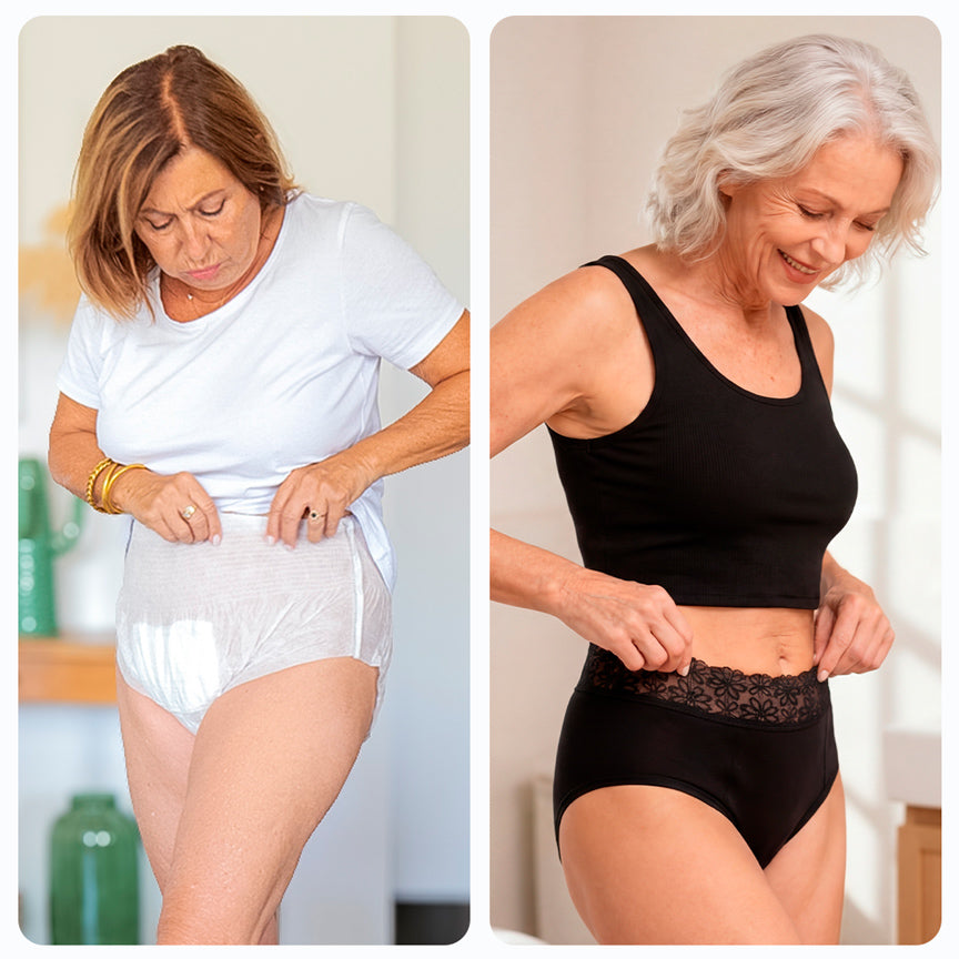Culotte fuite urinaire en dentelle haute