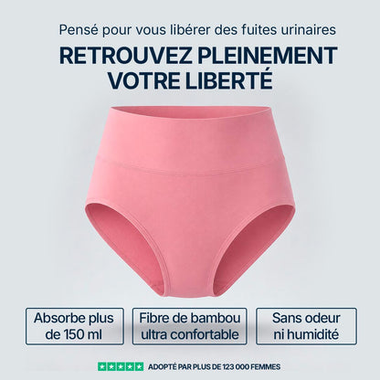 Pack de 3 Culottes Fuite Urinaire Mi-Haute Rose