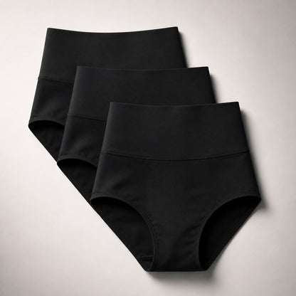 Pack de 3 Culottes Fuite Urinaire Mi-Haute Noir