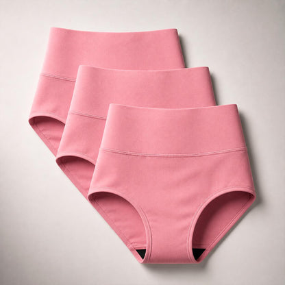 Pack de 3 Culottes Fuite Urinaire Mi-Haute Rose