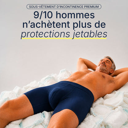 Boxer d'incontinence lavable pour homme