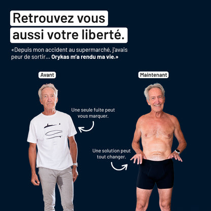 Boxer d'incontinence lavable pour homme