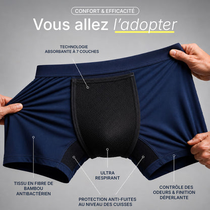 Boxer d'incontinence lavable pour homme