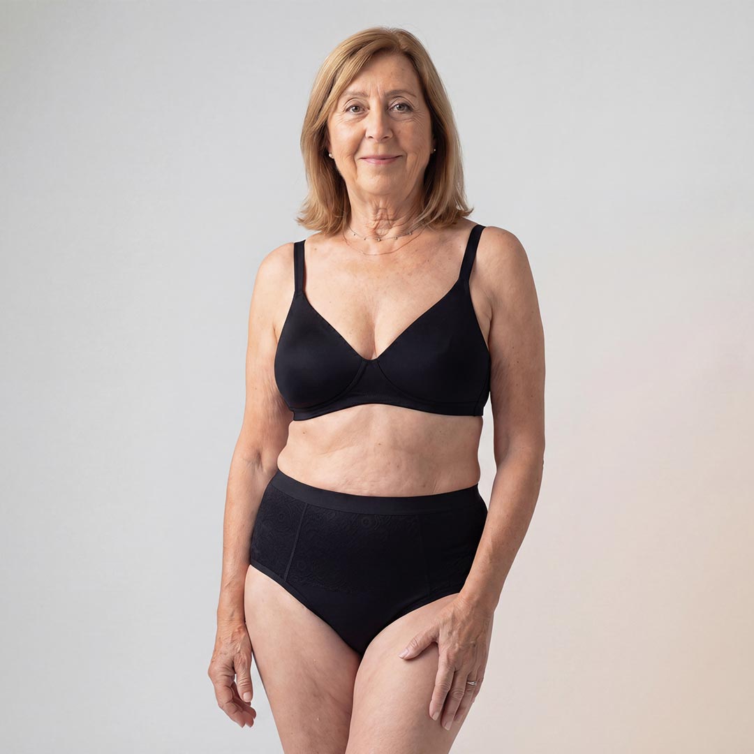 Culotte fuite urinaire importante pour femme en fibre de bambou avec dentelle, sous-vêtement incontinence absorbant lavable