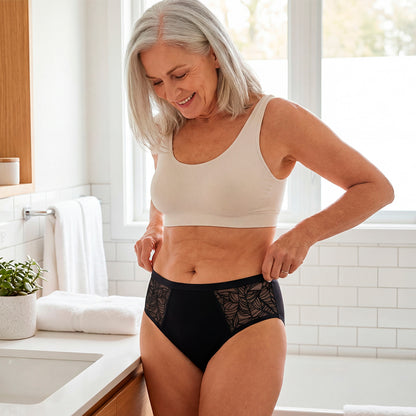 Culotte fuite urinaire en dentelle latérale
