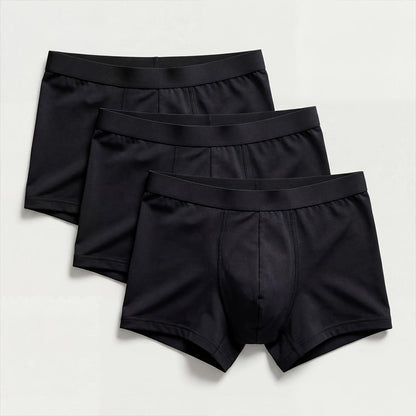 Lot de 3 boxers noirs homme en fibre de bambou, sous-vêtement incontinence ultra absorbant lavable pour fuites urinaires